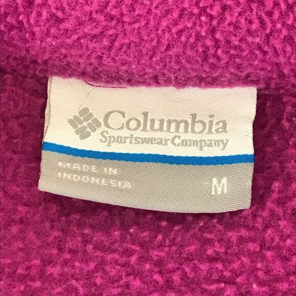 Columbia Full Zip Fleece Jacket Women's Size Medium Pockets Logo Mock Neck - Picture 13 of 14